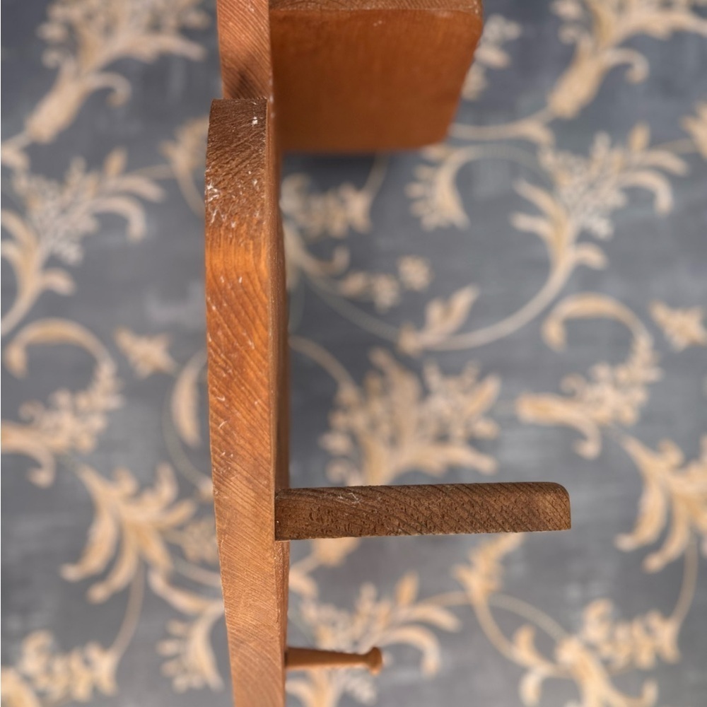 Vintage Heart Wood Wall Shelf 3 Tier Display Shelf with Peg Cottage Decor - Picture 11 of 16